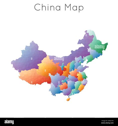Low poly map of China. China geometric polygonal, mosaic style map Stock Vector Image & Art - Alamy
