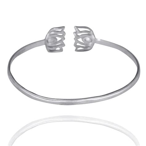 Buy 92.5 Silver Oxidize lotus bangle Online - Unniyarcha – Unniyarcha