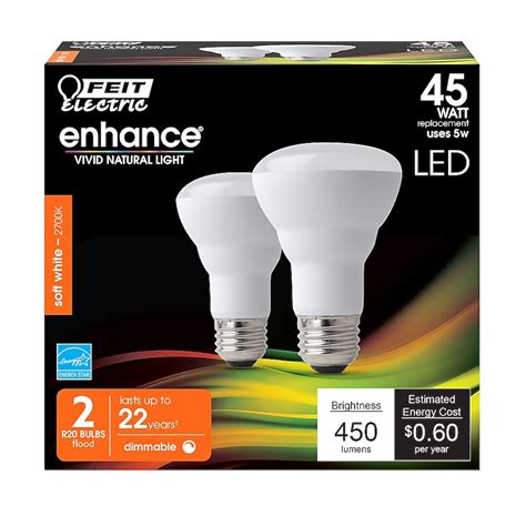 Feit Electric LED DIMMABLE 45-Watt EQ R20 Soft White Medium Base (e-26 ...