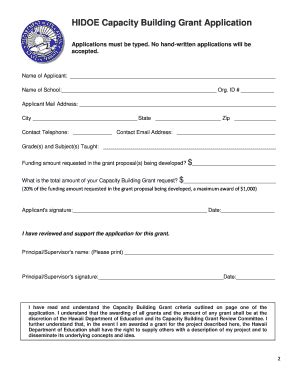 Fillable Online hidoegrants HIDOE Capacity Building Grant Application ...