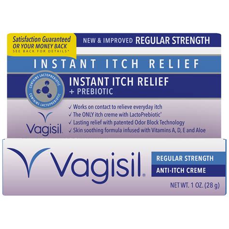 Vagisil Anti-Itch Vaginal Creme, Regular Strength Instant Itch Relief ...