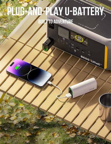 Buy Litheli Portable Power Station B600 562Wh Solar Generator with 32Wh ...