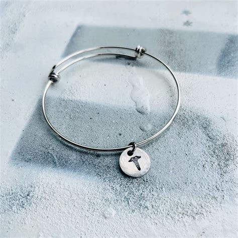 Adjustable Medical Alert Bangle Bracelet: Stainless Steel ID Charm - Etsy