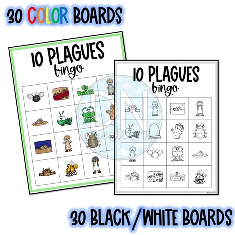Bible Bingo 10 Plagues l Moses Bible Lessons l Ten Plagues - Classful