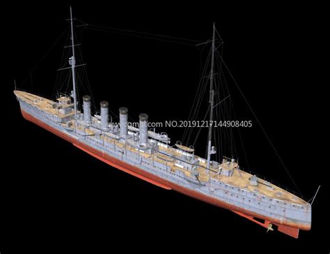 筑摩号轻巡洋舰OBJ模型_军舰模型下载-摩尔网CGMOL