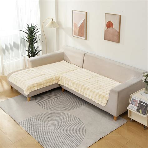 HOKIPO Premium Faux Rabbit Sofa Cover 3 Seater and 2 Seater (L Shape ...
