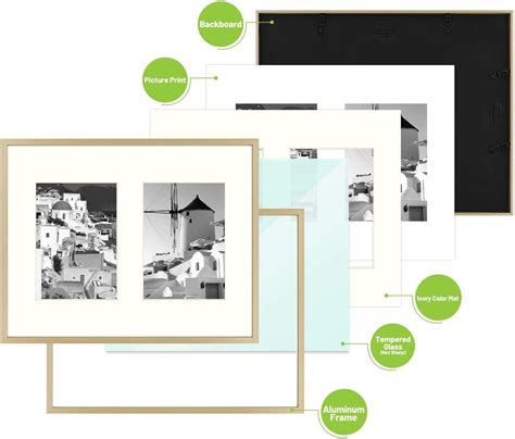 Buy Golden State Art, 11x14 Gold Aluminum Metal Frame with Ivory Mat ...