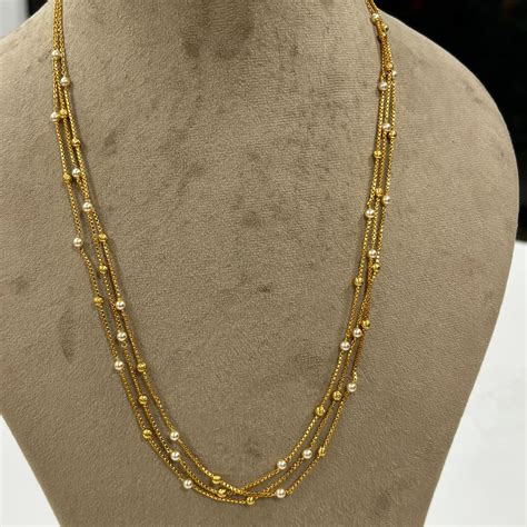 HK0191 Pearl & DD Ball Using Two Line Chain – OORNA