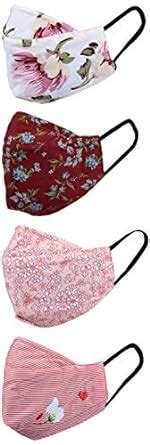 Amazon Brand - Eden & Ivy Women's Cotton Anti-Microbial Reusable Face ...