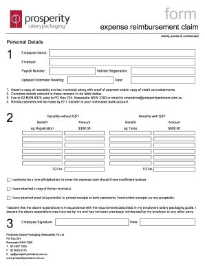 Expense Reimbursement Claim Form - Blank Fillable Template | Fill Out ...