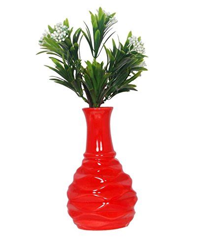 Buy Orchard Red Ceramic Flower Vase with a Bunch of Bearberry Plant ...
