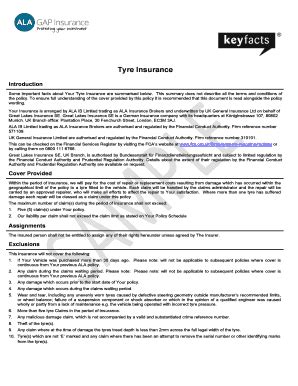 Fillable Online Tyre Insurance Fax Email Print - pdfFiller