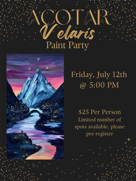 ACOTAR Velaris Paint Party, 55 W Columbia Avenue, Monticello, KY ...