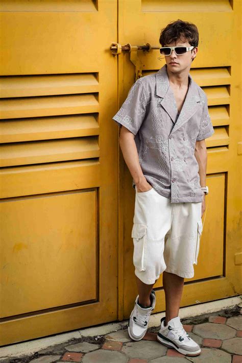 Linen Blend Grey Korean Notched Lapel Collar Resort Shirt – House of Koala
