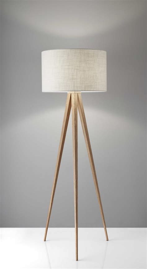 Treble Floor Lamp Three Natural Wood Finish Legs - Hello Luxury Life