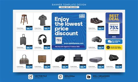 Digital banner catalog template for discount product promotion ...