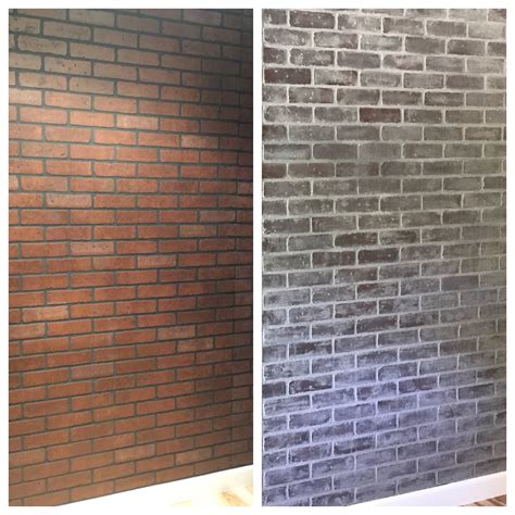 Faux Brick Wall Transformation with Chalk Paint