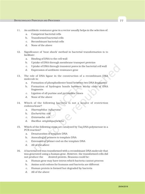 NCERT Exemplar Class 12 Biology Chapter 11 - eSaral