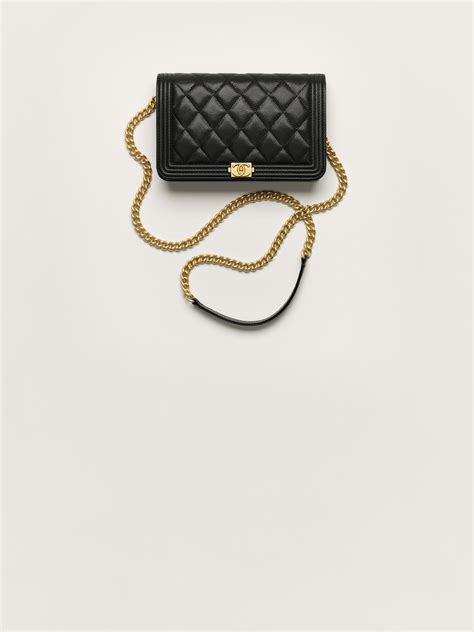 Cartera con cadena boy chanel - Piel de ternera granulada con brillos y ...