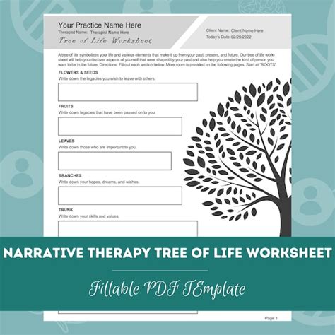 Narrative Therapy Tree of Life Worksheet Editable / Fillable - Etsy India