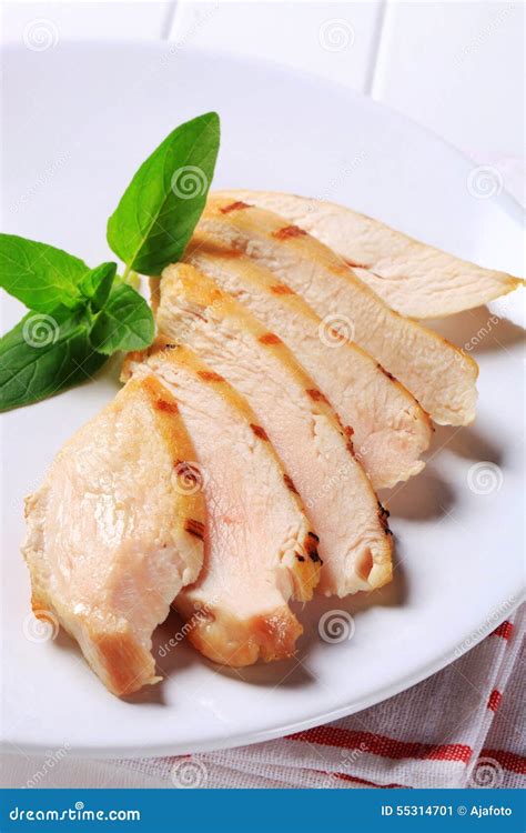 Sliced Grilled Chicken Breast Fillet Stock Image - Image of oregano ...