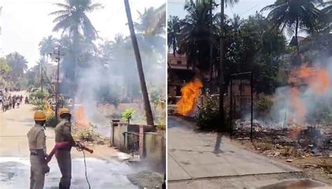 BREAKING: Fire erupts from gas pipeline leak in Dharwad's Rajatgiri ...