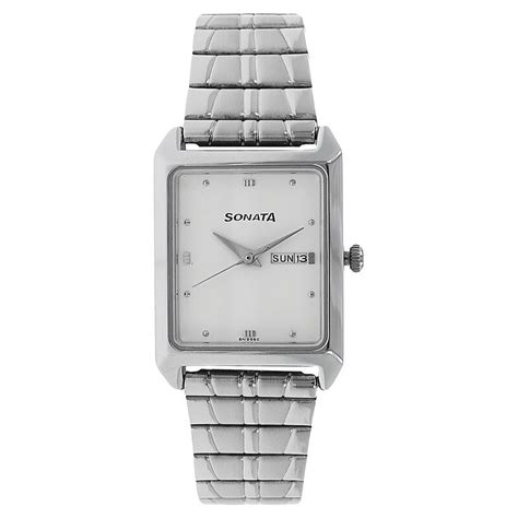 Buy Online Sonata Quartz Analog White Dial Stainless Steel Strap Watch ...