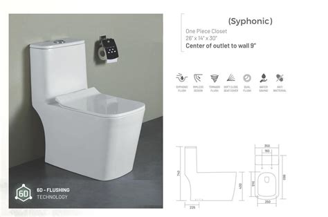 InArt Western Floor Mounted Rimless Syphonic One Piece Water Closet Eu ...