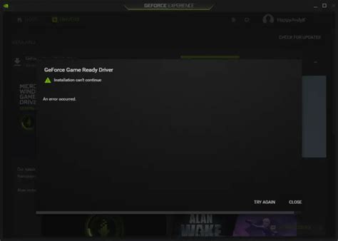 Image result for GeForce Experience Error Installing Driver