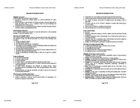 Research Methods lecture notes pdf format 1 - RESEARCH METHODS NOTES ...