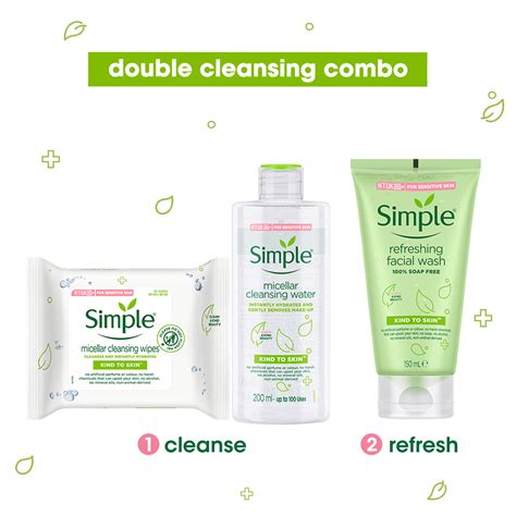 Double Cleansing Combo & Micellar Cleansing Wipes | Simple Skincare