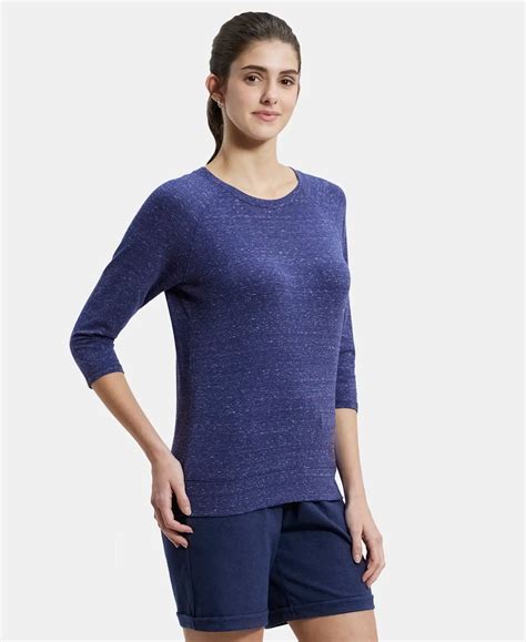 Buy Super Combed Cotton Viscose Elastane Regular Fit Solid Round Neck ...