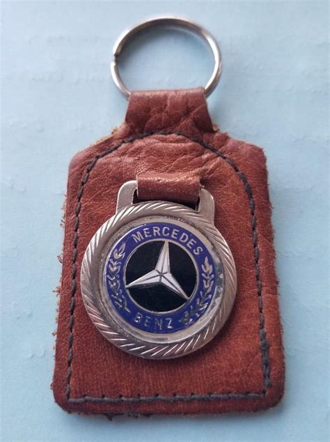 Vintage Mercedes Benz Leather Keychain Key Chain Fob Logo Beauty | #4139831404