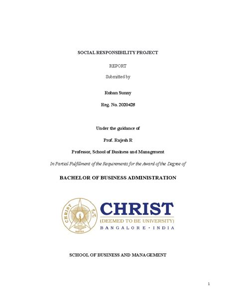SRP Report Rohan Sunny 2020428 - SOCIAL RESPONSIBILITY PROJECT REPORT ...
