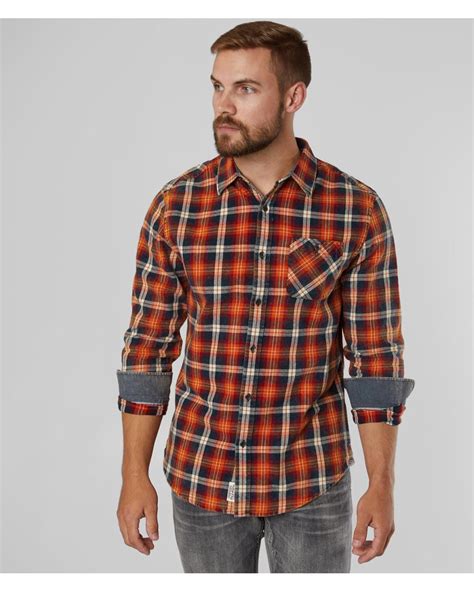 Orange And Black Plaid Shirt