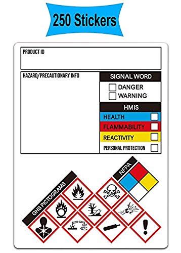 Buy SDS/OSHA Stickers for Chemical Safty Data 3 X 4 Inches - MSDS/HMIG ...