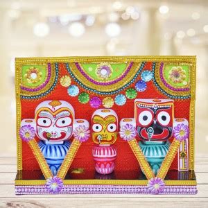Real Craft Spiritual Wooden Sculptures - Jagannath, Balabhadra, and ...