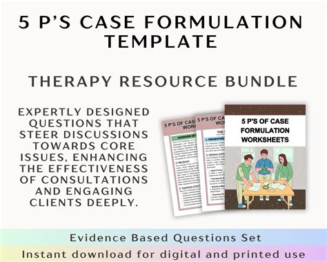 5 P's of Case Formulation Worksheets: Mental Health Tool (PDF) - Etsy