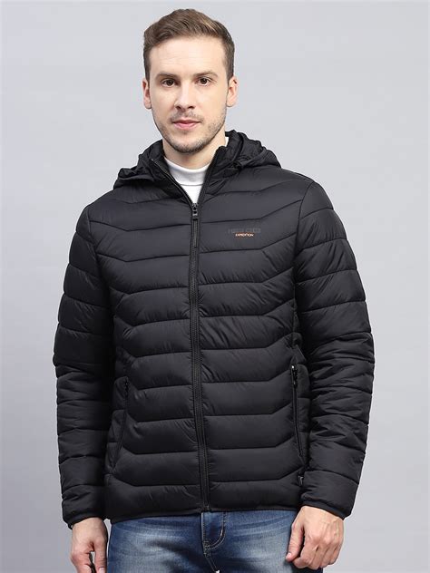Buy Men Black Solid Hooded Full Sleeve Jacket Online in India - Monte Carlo