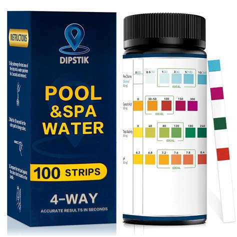 Pool Test Strips,100 Strips Pool and Hot Tub Test Strips, Swimming Pool ...