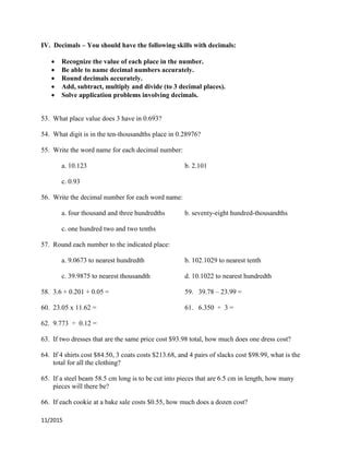 Image result for Basic Math Review