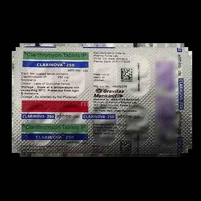 CLARINOVA 250MG TABLET 10'S - Uses, Side Effects, Price and Generic ...