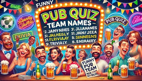 Funny bar trivia team names for pub quiz | Lukis PubQuiz