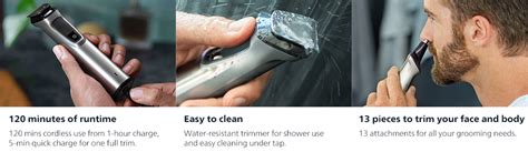 Philips Multi Grooming Kit MG7715/65, 13-in-1 (New Model), Face, Head ...