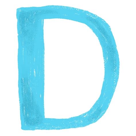 Letter d png crayon font transparent background | Premium Photo