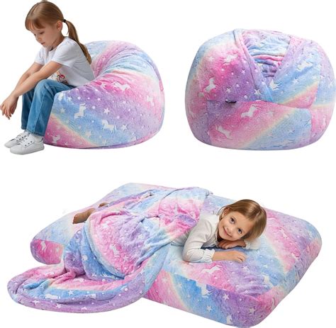 Amazon.com: COMAX Bean Bag Chair for Kids, Toddler Beanbag Bed Unicorn ...