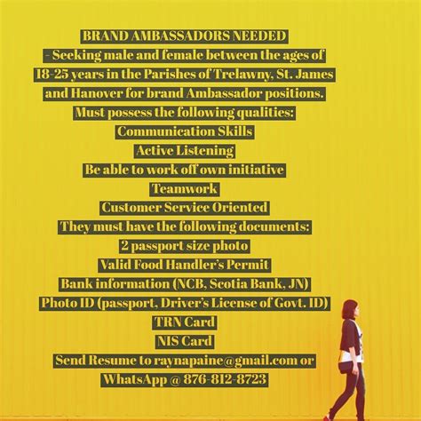 I Need A Job Jamaica: Brand Ambassadors in Montego Bay, Falmouth and Hanover