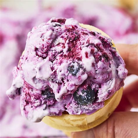 Homemade Blueberry Ice Cream (No Churn) - Cheerful Cook
