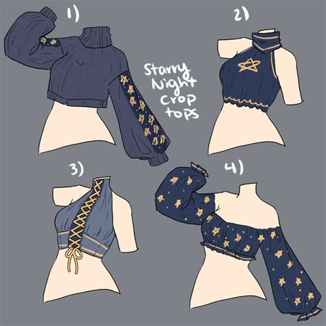 Starry Night Crop Top Designs | Idee per disegnare, Disegni di moda ...