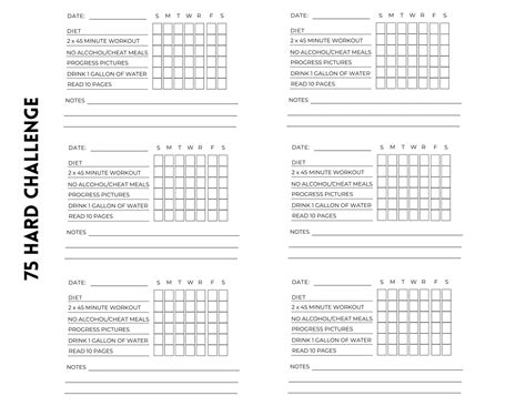 Free Printable 75 Day Soft Challenge Templates [PDF] Checklist & Tracker